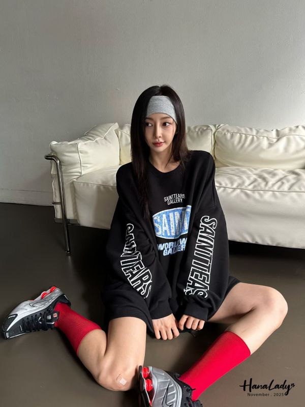 WJB07 長版美式印花字母T 