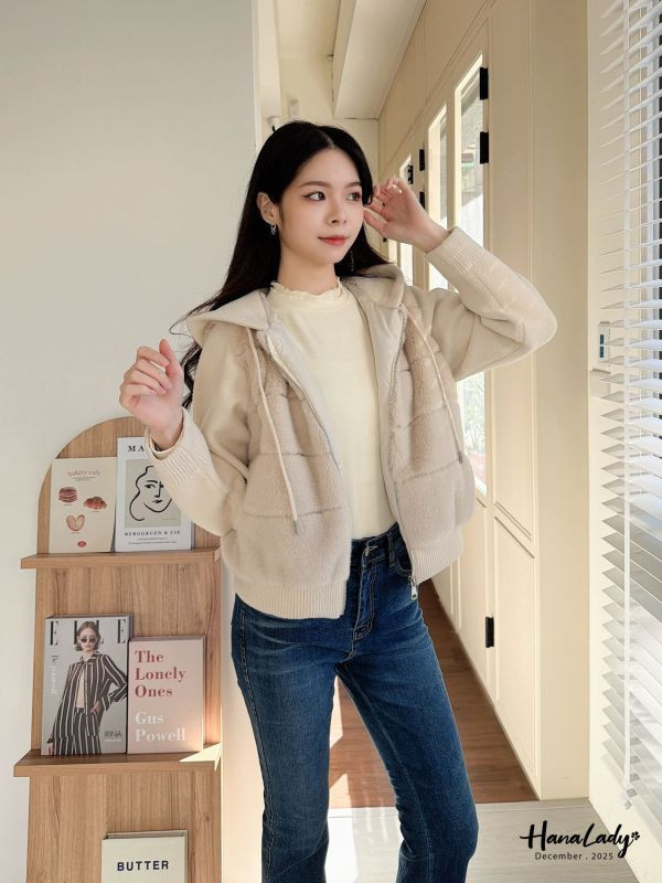 WQA43 層次QQ領磨毛針織上衣 