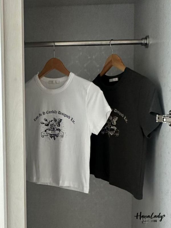 LFB10 玫瑰印花字母T 