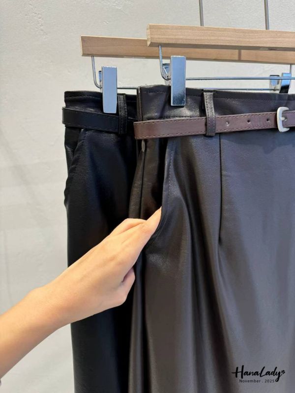 WJA14 超美簡約百搭皮長裙 