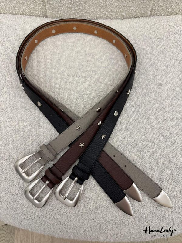 LSA64 牛皮鉚釘設計腰帶 