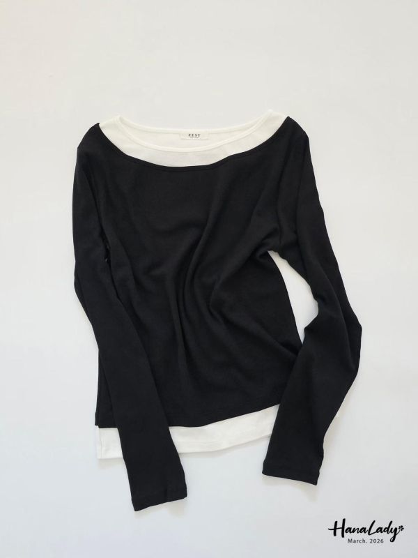 LSA34 柔軟親膚配色上衣 