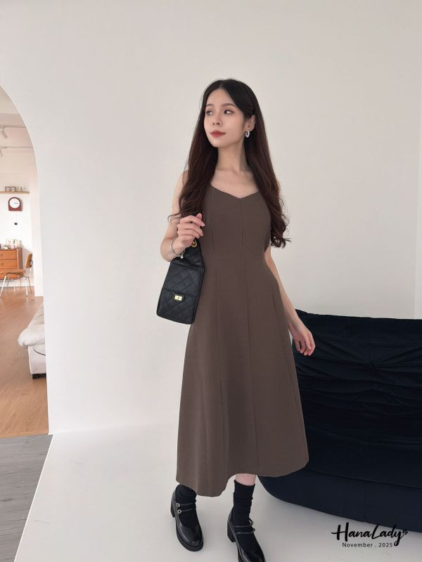 WJA99 顯瘦V領收腰綁帶長洋 