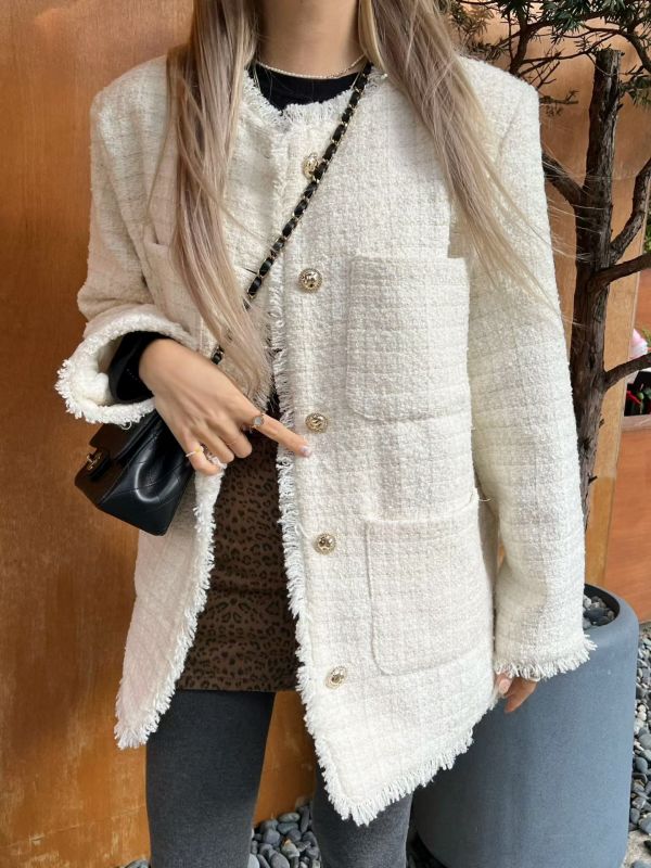 WQA35 超質感金蔥鬚邊小香風外 