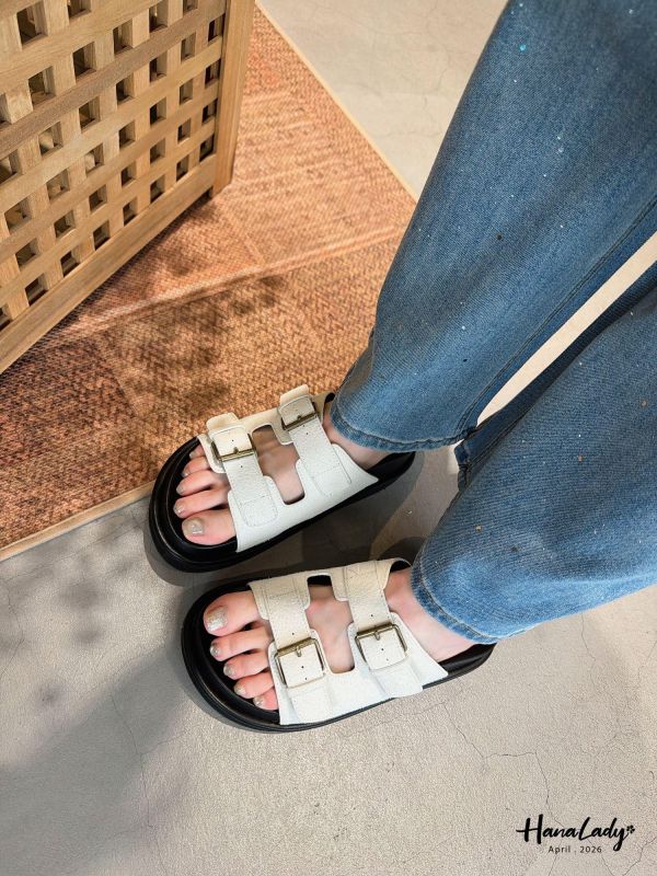 LFA97 厚底雙釦帶凉拖 