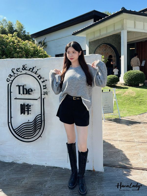 WJB39 不規摺線條針織上衣 