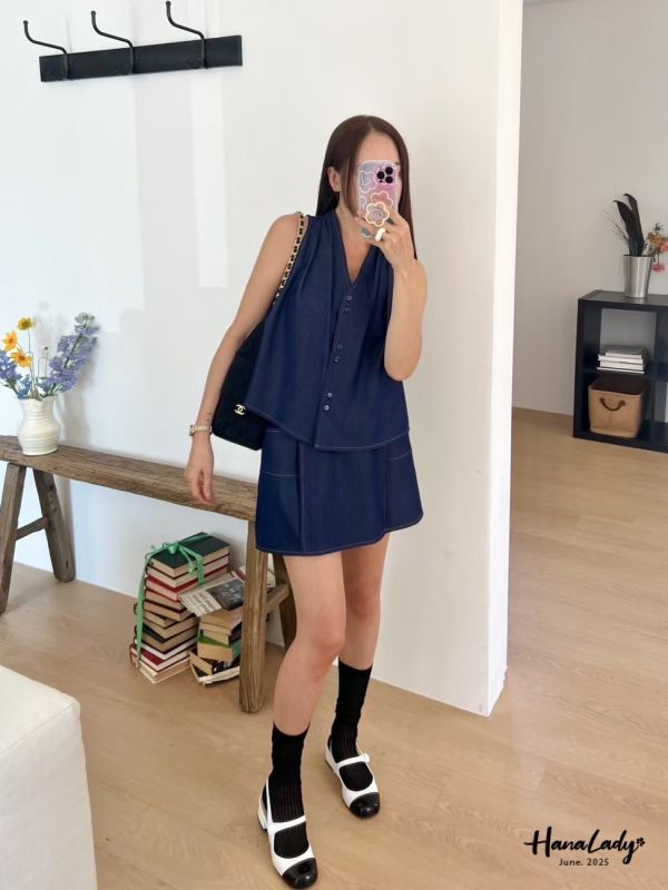 WLB32 俐落率性涼感丹寧套裝 