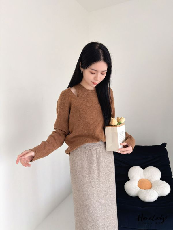 LEA94 純色兩件式針織上衣 