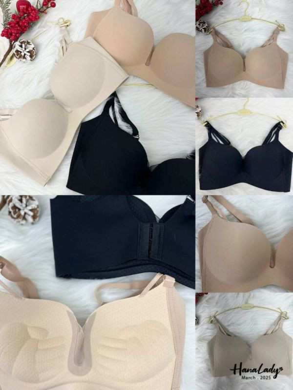 WSB28 厚墊韓國簡約深V純色內衣 