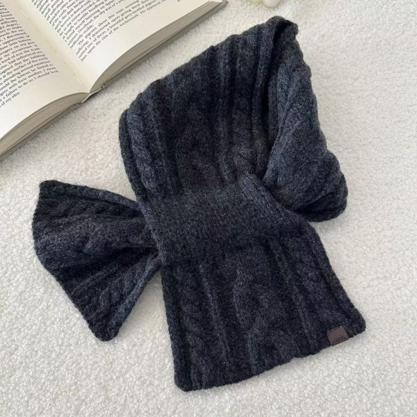 WQB39 麻花編織交叉圍巾 