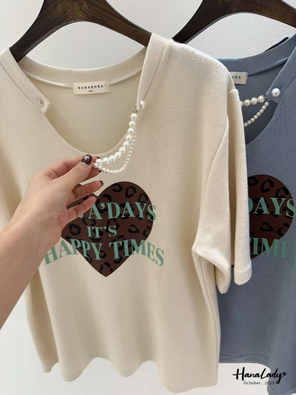 WTA06 珍珠領愛心字母T 