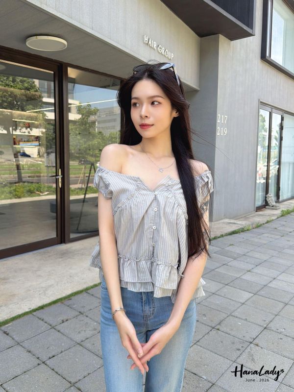 LLA92 後綁帶蛋糕無袖上衣 