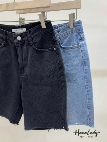 SFA23 不修邊五分丹寧褲 