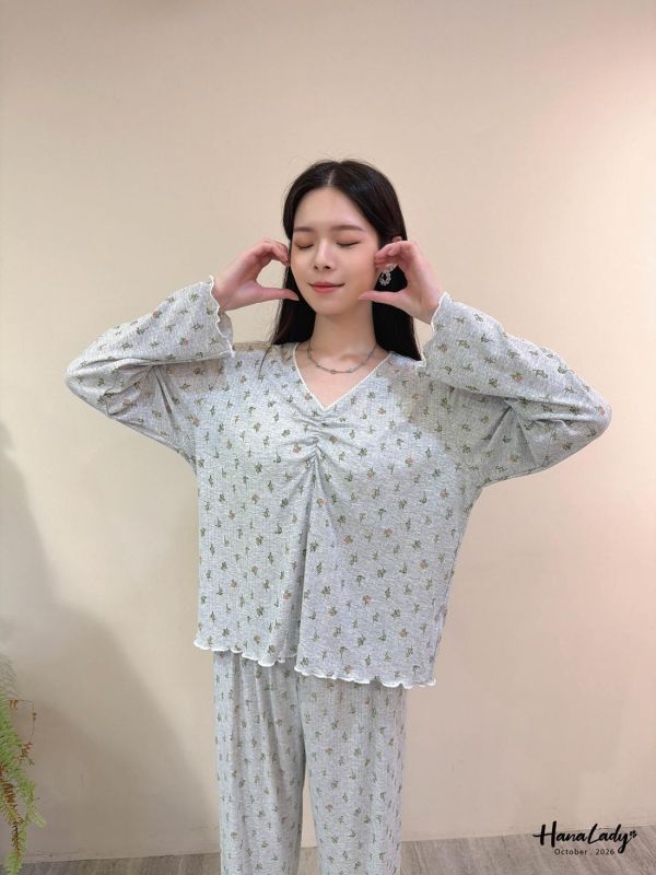 LTA59 可愛小花朵Q邊BRA睡衣套裝 