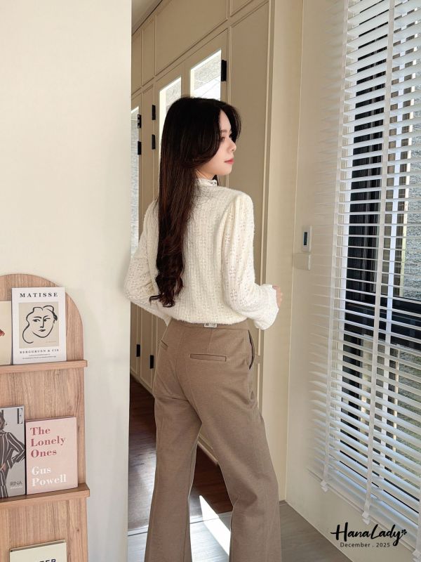 WQA07 親膚毛料蕾絲內刷毛上衣 