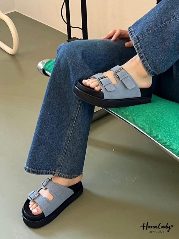 LFA97 厚底雙釦帶凉拖 