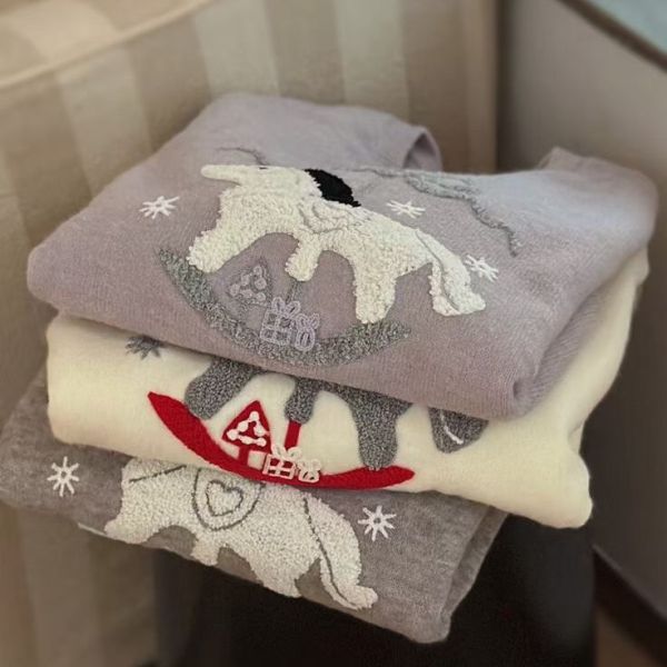 WQB03 刺繡旋轉木馬針織上衣 