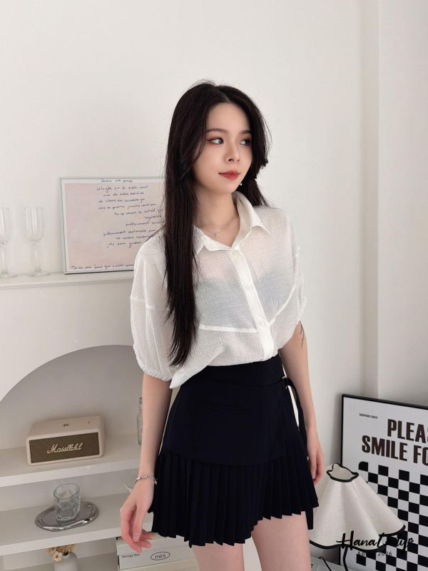 LFA52 俐落感排釦翻領衫 