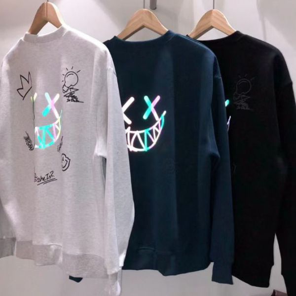 WQB17 男款瑩光塗鴉厚磅內刷毛T 