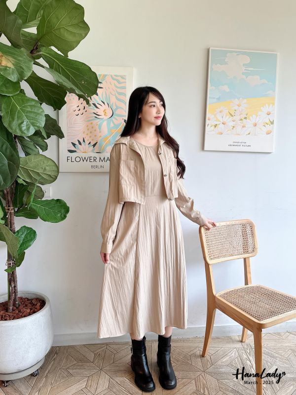 WSA67 兩件式外套加修身背心長洋 