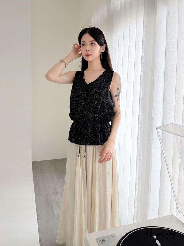 LFA24 浪漫點點綁結上衣 