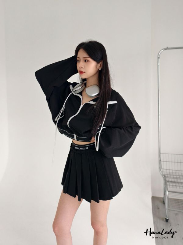 LSA05 字母腰設計百摺褲裙 