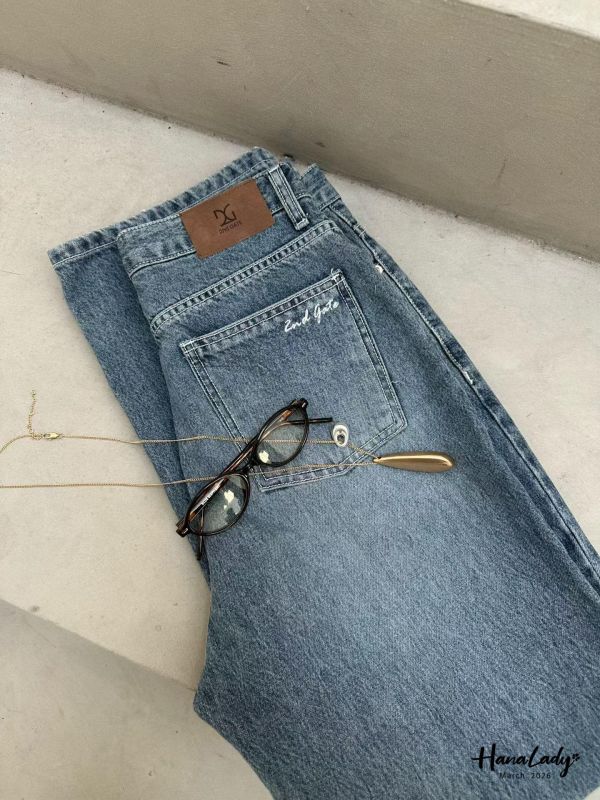 LSA61 高質感修身刷色牛仔褲 