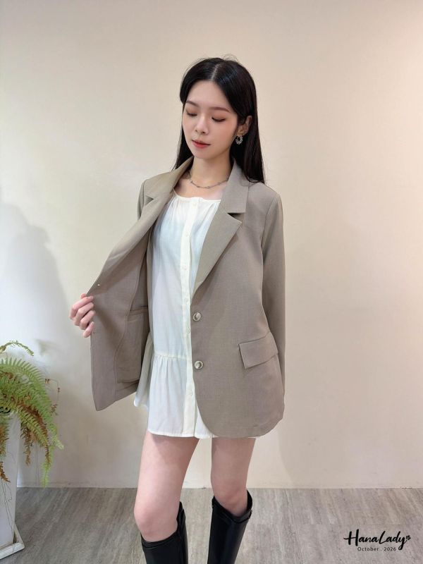 LTA21 美背開岔設計翻領西外 