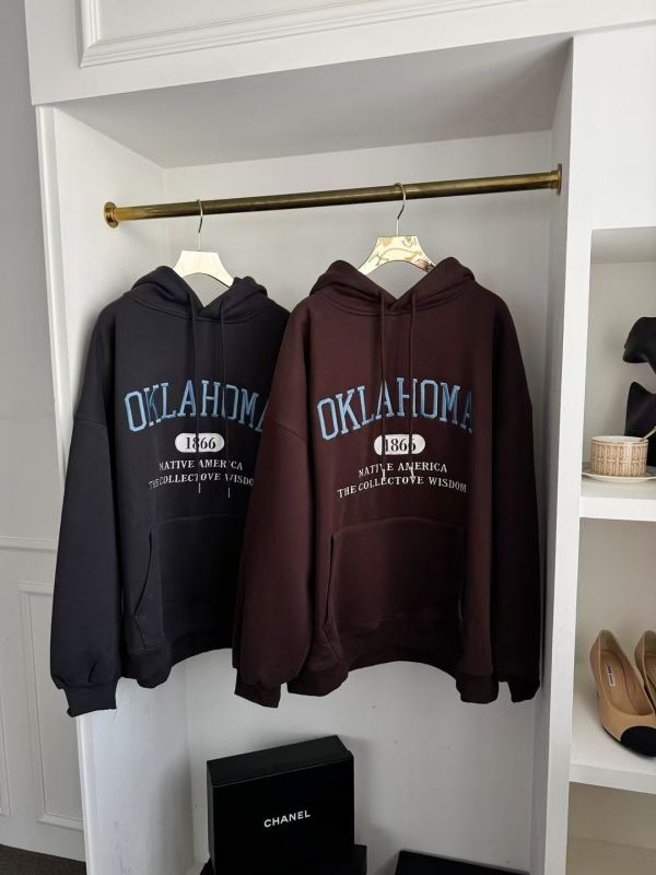 WQA17 刺繡1866字母內刷絨帽T 