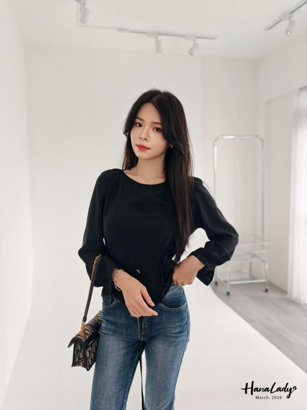 LSA36 知性百摺釦帶上衣 