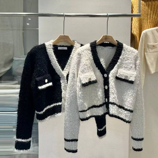 WQB73 小香風線條嫩Q針織上衣 