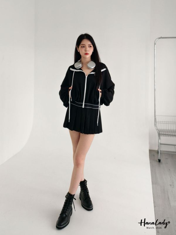 LSA05 字母腰設計百摺褲裙 