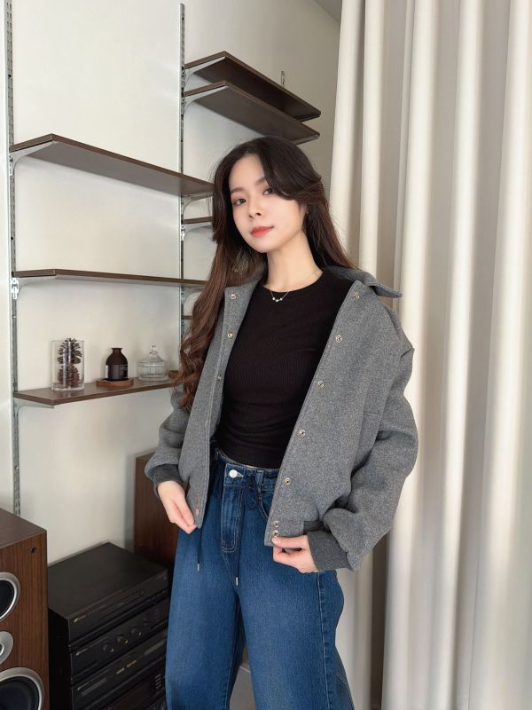 WQA04 微舖棉厚磅毛料外 