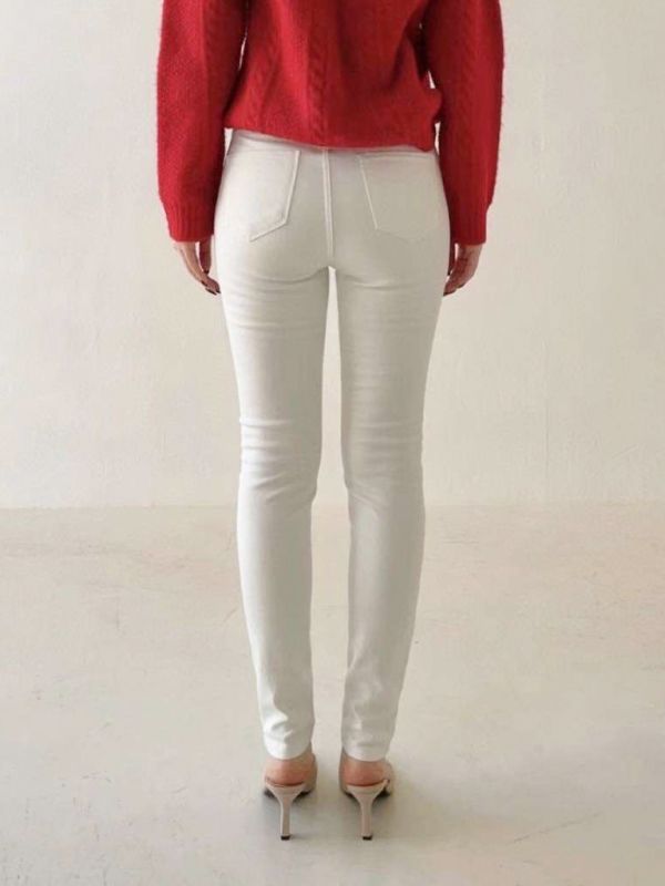 WQB16 輕磨毛黑白單寧棉褲 