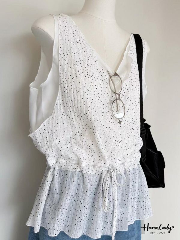 LFA24 浪漫點點綁結上衣 