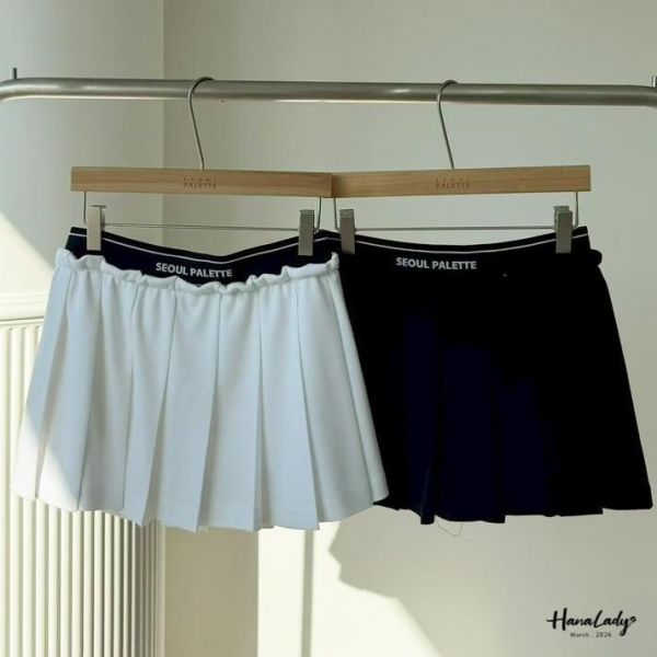 LSA05 字母腰設計百摺褲裙 