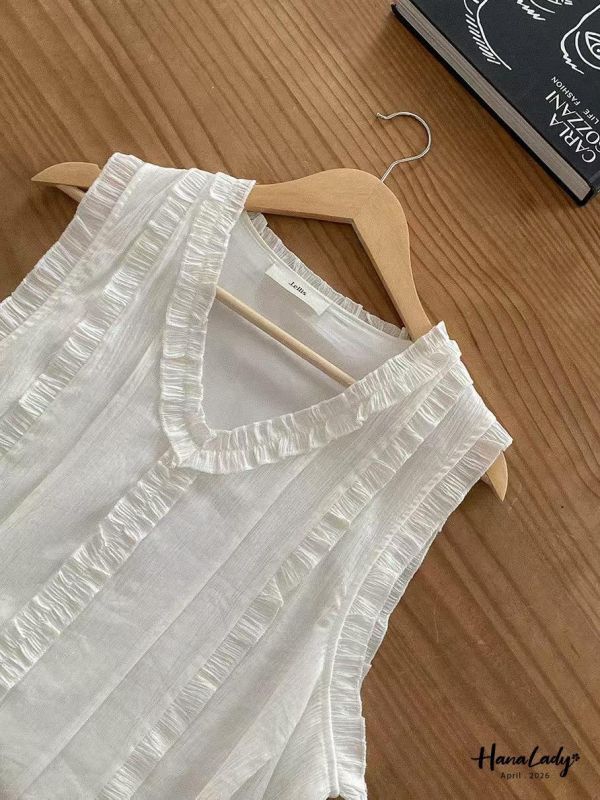 LFA32 波西米雅V領無袖上衣 