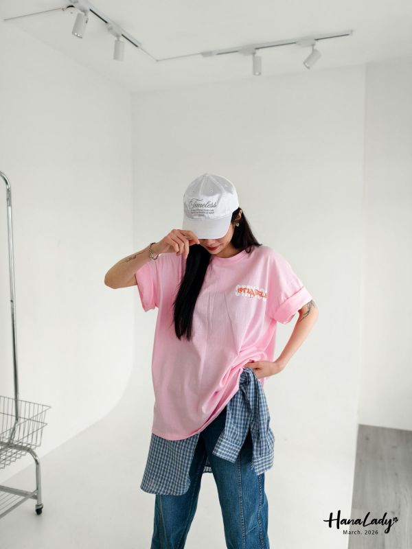 LSA39 繽紛貼布字母棉T 