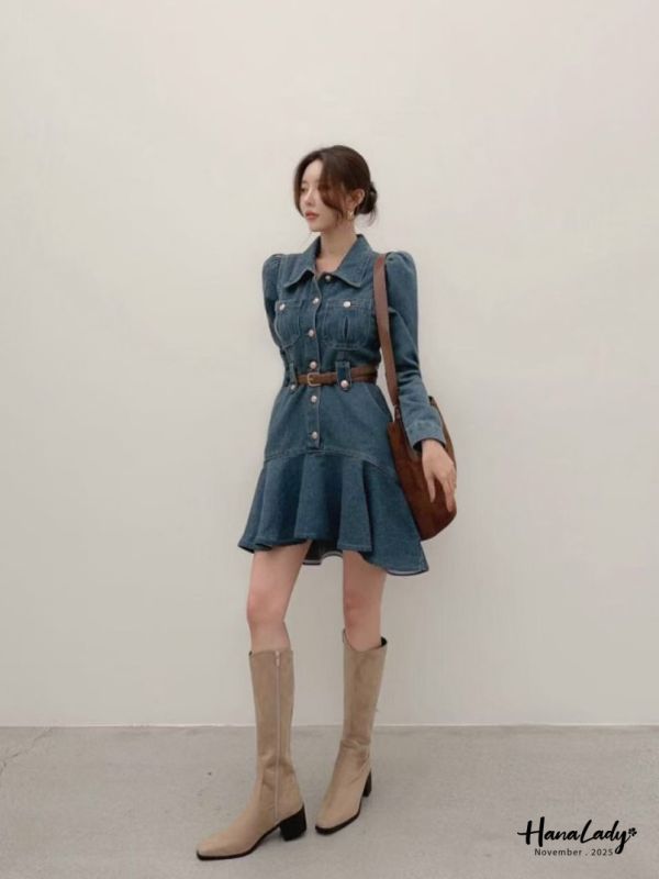 WJA71 金釦設計魚尾丹寧洋 