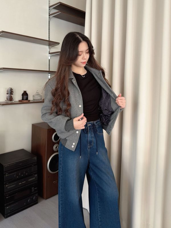 WQA04 微舖棉厚磅毛料外 