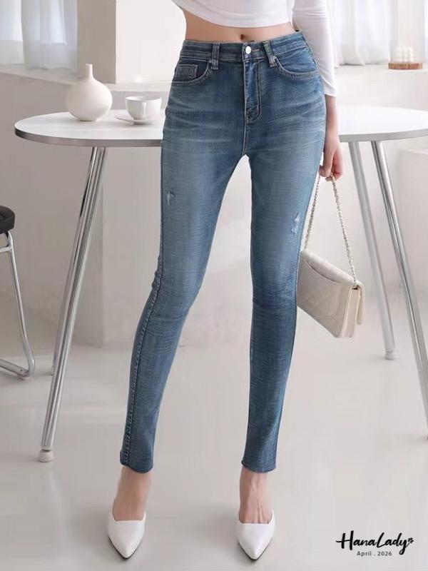 LFB05 顯瘦小褲腳彈性丹寧褲 