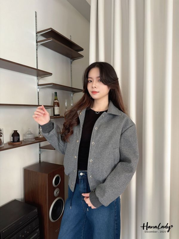 WQA04 微舖棉厚磅毛料外 