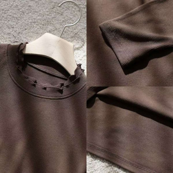 WQA43 層次QQ領磨毛針織上衣 