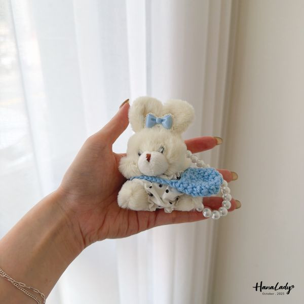 WTB13 可愛熊熊兔兔珍珠吊飾 