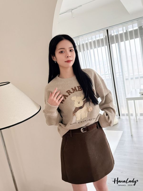 LEA36 超Q立體小狗棉絨親膚上衣 