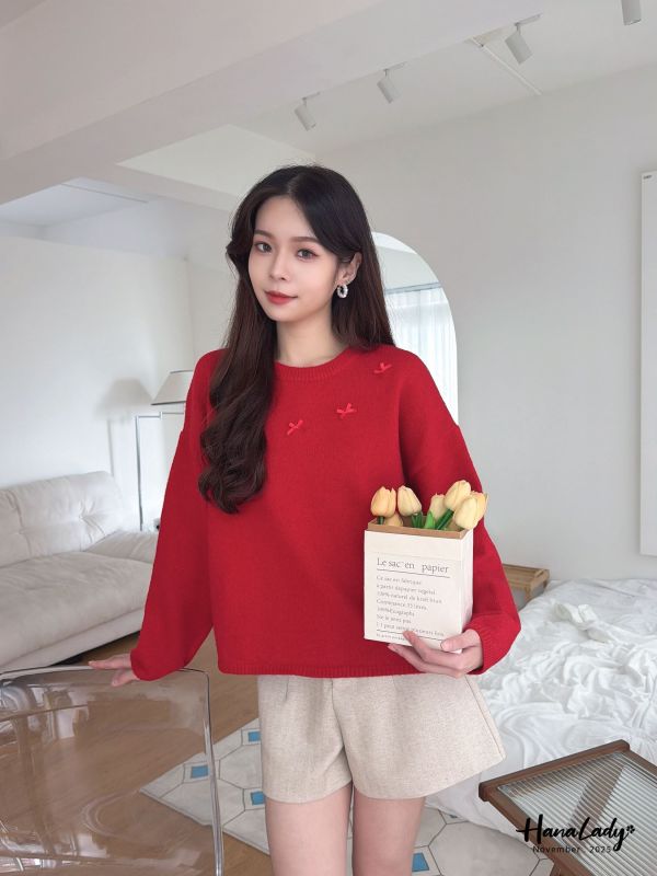 WJA31 超Q蝴蝶結針織上衣 