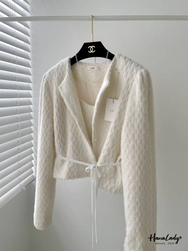 LEA38 高質感氣質毛絲兩件式上衣 