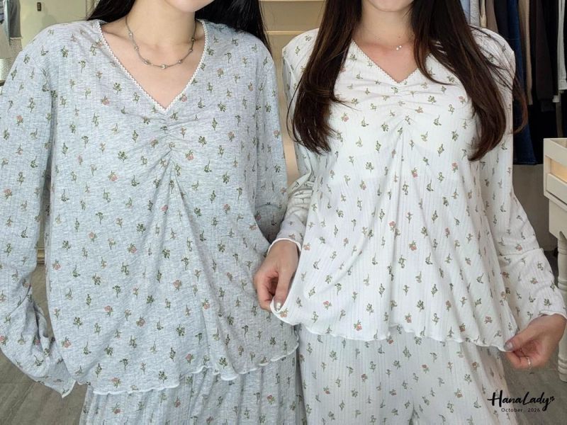 LTA59 可愛小花朵Q邊BRA睡衣套裝 