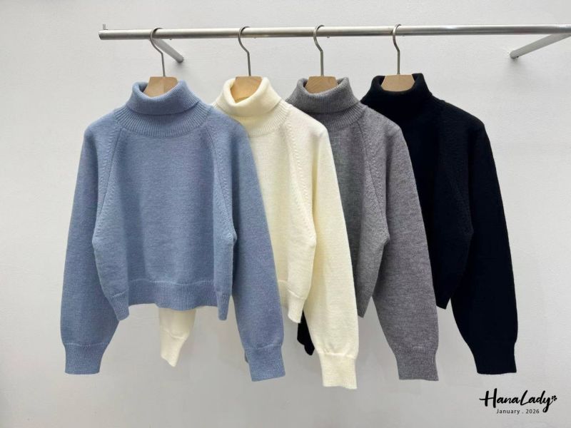 LEA92 簡簡單單百搭高領針織上衣 