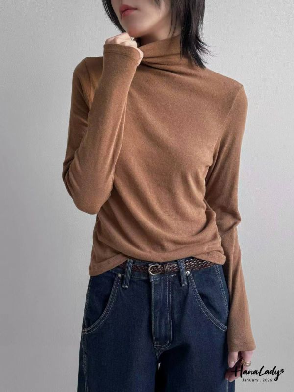 LEA73 純色立領親膚棉上衣 